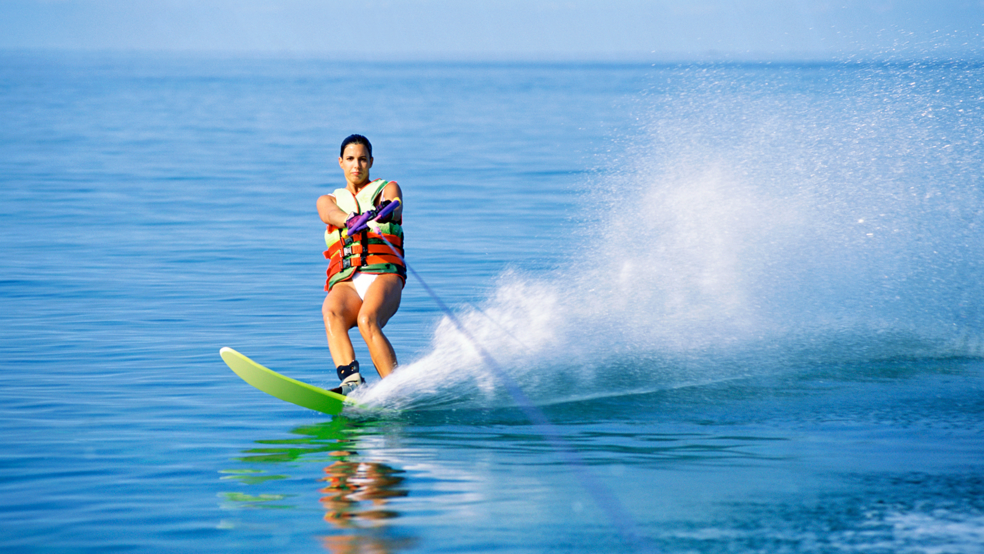 Water skiing at sea in Cervia