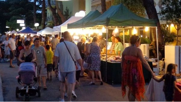 Summer evening market in Pinarella